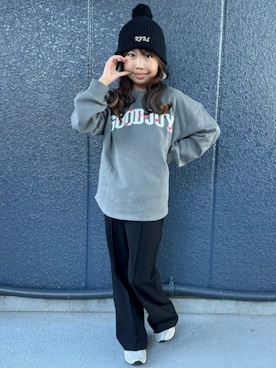 「アイテム（帽子）」を使った、Rightonさん（キッズ・128cm）の冬コーディネート