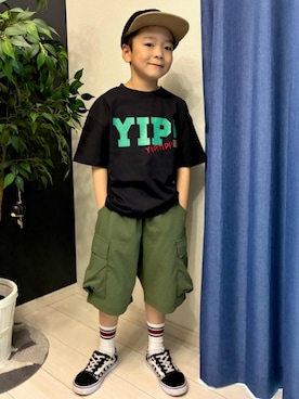 「Right-on（ライトオン）のアイテム（帽子）」を使った、Rightonさん（キッズ・120cm）の春コーディネート