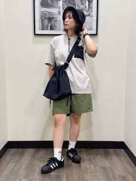 「CAMP7（キャンプセブン）のアイテム」を使った、Rightonさん（レディース・166cm）の夏コーディネート