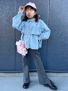 「Right-on（ライトオン）のアイテム（パンツ）」を使った、Rightonさん（キッズ・130cm）の冬コーディネート