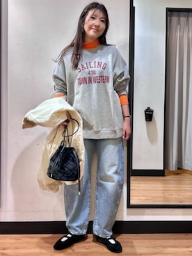 「アイテム（ミリタリージャケット）」を使った、Rightonさん（レディース・166cm）の冬コーディネート