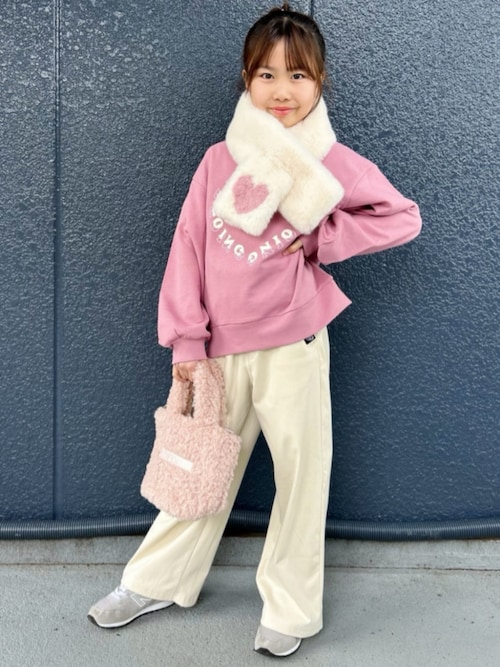 VIVIAN BLUE】裏起毛ワイドパンツ （130ｰ160展開）(ゆったりシルエット