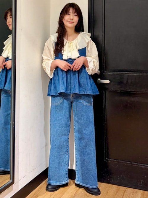 SOMETHING】「LISA」レースアップワイド（デニムパンツ）｜SOMETHING