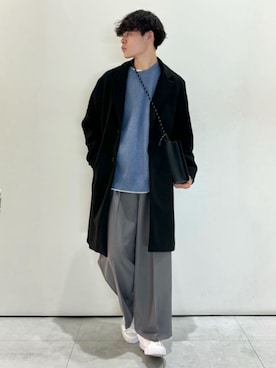 「アイテム（チェスターコート）」を使った、Rightonさん（メンズ・175cm）の冬コーディネート