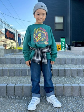 「アイテム（シャツ/ブラウス）」を使った、Rightonさん（キッズ・120cm）の秋コーディネート
