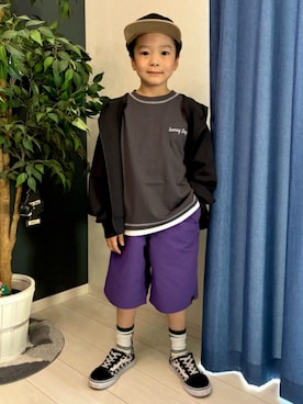 「Right-on（ライトオン）のアイテム（キャップ）」を使った、Rightonさん（キッズ・120cm）の春コーディネート