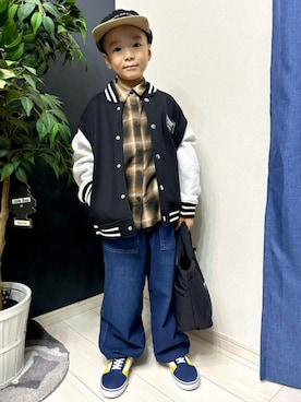 「アイテム（ジャケット/アウター）」を使った、Rightonさん（キッズ・120cm）の秋コーディネート
