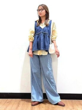 「SOMETHING（サムシング）のアイテム」を使った、Rightonさん（レディース・157cm）の春コーディネート