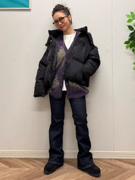 「アイテム（シュシュ）」を使った、Rightonさん（レディース・158cm）の冬コーディネート