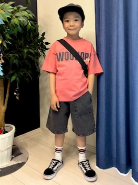 「Right-on（ライトオン）のアイテム（帽子）」を使った、Rightonさん（キッズ・120cm）の春コーディネート