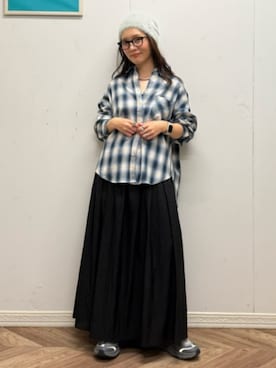 「アイテム（ニットキャップ/ビーニー）」を使った、Rightonさん（レディース・158cm）の秋コーディネート
