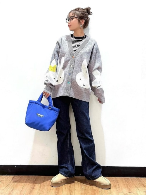 miffy】70周年限定 カーディガン (ジャガード編み / ゆったり