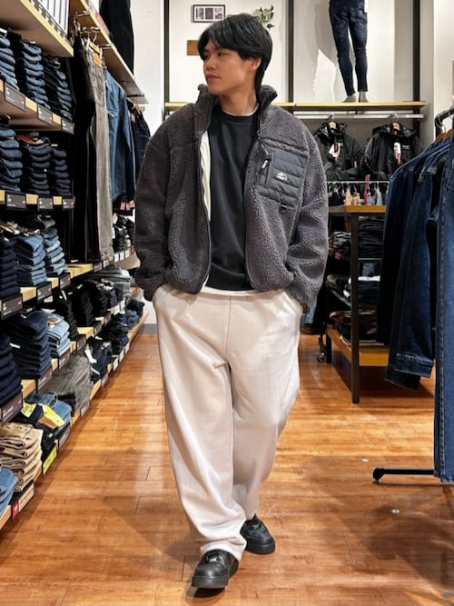 セール】【CAMP7】ボアフルジップスタンドネックブルゾン (ショート丈