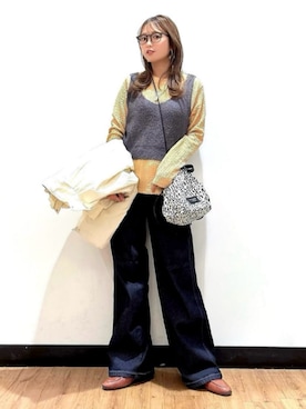 「SOMETHING（サムシング）のアイテム（パンツ）」を使った、Rightonさん（レディース・157cm）の冬コーディネート