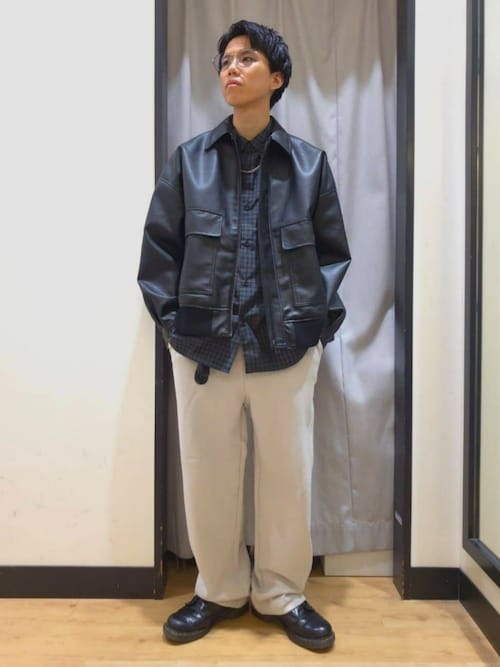 BACK NUMBER】合成皮革 MA-1 フライトジャケット (フェイクレザー / PU