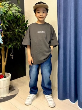 「Right-on（ライトオン）の【Refurbish】メッセージストレートキャップ（キャップ、ブラック系）」を使った、Rightonさん（レディース・157cm）の春コーディネート