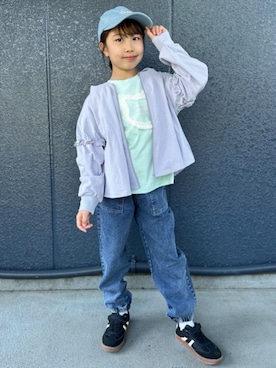 「Right-on（ライトオン）のアイテム（帽子）」を使った、Rightonさん（キッズ・132cm）の春コーディネート