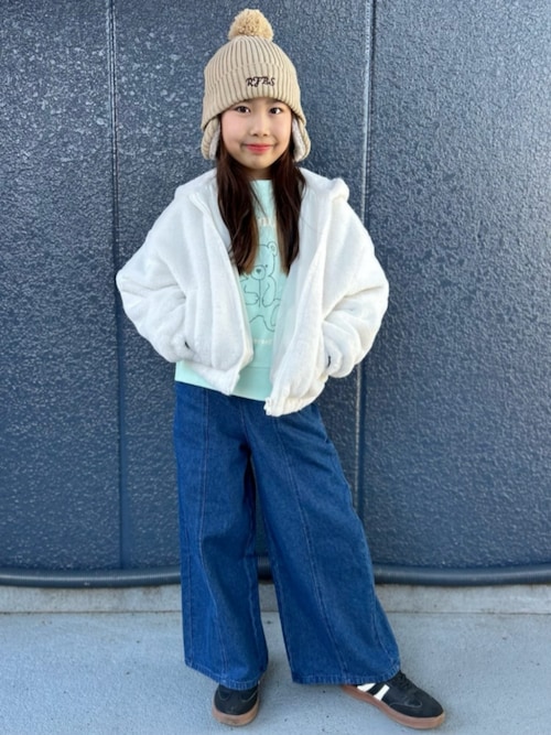 セール】【VIVIAN BLUE】フェイクファーブルゾン (フード付き/フェイク