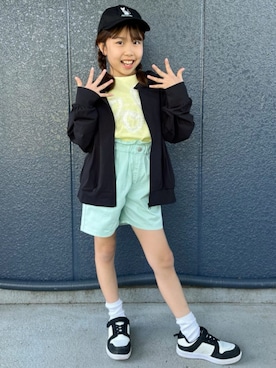 「Right-on（ライトオン）のアイテム（帽子）」を使った、Rightonさん（キッズ・132cm）の春コーディネート