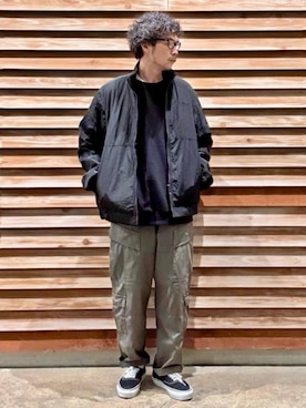 「リラックススタイル」｜「アイテム（ブルゾン）」を使った、Rightonさん（メンズ・172cm）の冬コーディネート