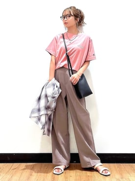 「Champion（チャンピオン）のアイテム」を使った、Rightonさん（骨格ウェーブ・レディース・157cm）の夏コーディネート