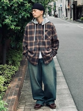 「アイテム（ニットキャップ/ビーニー）」を使った、Rightonさん（メンズ・165cm）の秋コーディネート