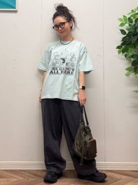 「Right-on（ライトオン）の【Right-on Basic】ブルーライトカット サングラス (ファッショングラス / メンズ / シンプルデザイン)（サングラス、ブラック系）」を使った、Rightonさん（レディース・157cm）の春コーディネート