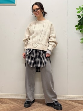 「アイテム（シュシュ）」を使った、Rightonさん（レディース・158cm）の冬コーディネート