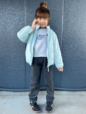 「アイテム（ダウンジャケット/コート）」を使った、Rightonさん（キッズ・128cm）の秋コーディネート