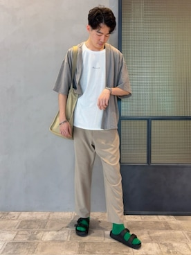 「アイテム（カーディガン/ボレロ）」を使った、Rightonさん（メンズ・178cm）の夏コーディネート