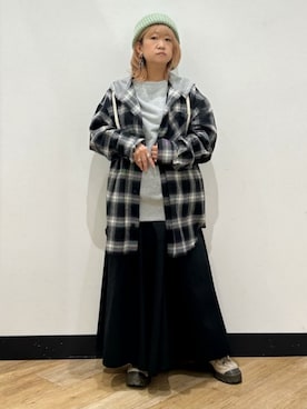 「アイテム（デニムスカート）」を使った、Rightonさん（レディース・145cm）の秋コーディネート