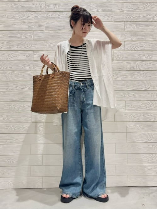 トレンド♪【Levi's】ブルー XL Baggy Straight Linen+ ジーンズ Xl Baggy Straight Linen+ Denim Women's Jeans - Medium Wash
