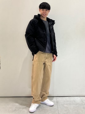 「アイテム（デニムパンツ、ベージュ系）」を使った、Rightonさん（メンズ・175cm）の秋コーディネート