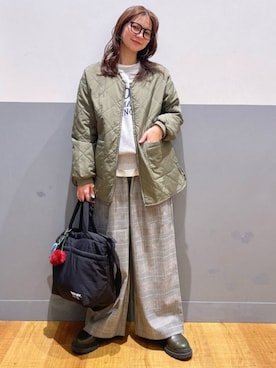「アイテム（ミリタリージャケット）」を使った、Rightonさん（レディース・155cm）の秋コーディネート