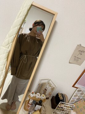 「GRL（グレイル）のハイウエストマーメイドツイルスカート（スカート）」を使った、ariaさん（レディース・157cm）の夏コーディネート