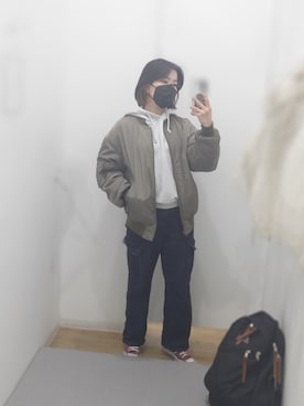 「Simplicite（サンプリシテ）のアイテム（ジャケット/アウター）」を使った、あごさん（レディース・155cm）の冬コーディネート