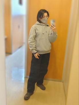 「UNIQLO（ユニクロ）のタートルネックT（長袖）（Tシャツ/カットソー）」を使った、あごさん（レディース・155cm）の冬コーディネート