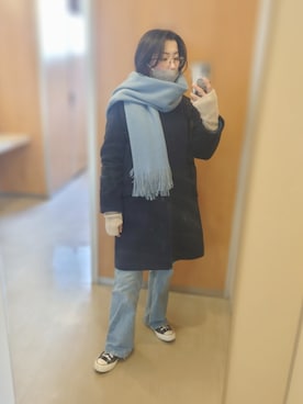 「H&M（エイチ・アンド・エム）のアイテム（アームカバー）」を使った、あごさん（レディース・155cm）の冬コーディネート