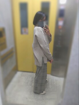 「H&M（エイチ・アンド・エム）のアイテム（その他パンツ）」を使った、あごさん（レディース・155cm）の秋コーディネート