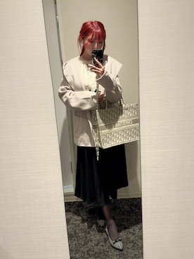 「アイテム（その他アウター、ピンク系）」を使った、asuka0202さん（レディース・160cm）の冬コーディネート