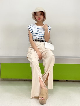 「ESPERANZA（エスペランサ）のアイテム（サンダル）」を使った、ぎちこ(Jeanasis)さん（レディース・145cm）の夏コーディネート
