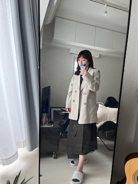「ごきげんウィーク」｜「アイテム（ジャンパースカート）」を使った、 Emiさん（レディース・151cm）の春コーディネート