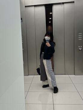 「KBF（ケイビーエフ）のアイテム（MA-1）」を使った、 Emiさん（レディース・153cm）の冬コーディネート