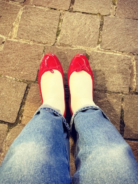 「Repetto（レペット）のアイテム（バレエシューズ、レッド系）」を使った、akaneさん（レディース・157cm）の春コーディネート