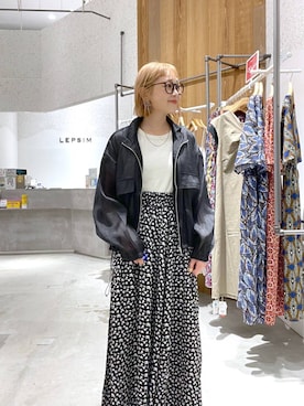 「LEPSIM（レプシィム）のアイテム（ブルゾン）」を使った、chamiさん（レディース・154cm）の夏コーディネート