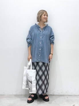 「アイテム（マタニティウェア/グッズ）」を使った、chamiさん（レディース・154cm）の夏コーディネート