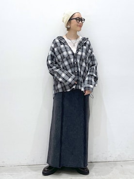 「アイテム（ローファー）」を使った、chamiさん（レディース・154cm）の春コーディネート