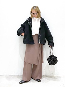 「LEPSIM（レプシィム）のアイテム（ブルゾン）」を使った、chamiさん（レディース・154cm）の秋コーディネート