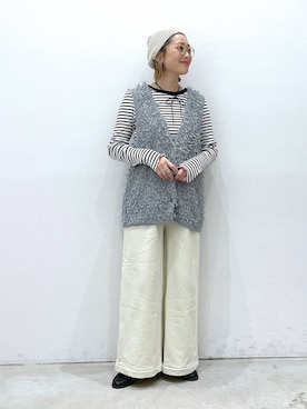 「新作」｜「アイテム（ローファー）」を使った、chamiさん（レディース・154cm）の冬コーディネート