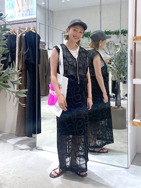 「新作」｜「アイテム（帽子）」を使った、chamiさん（レディース・154cm）の夏コーディネート